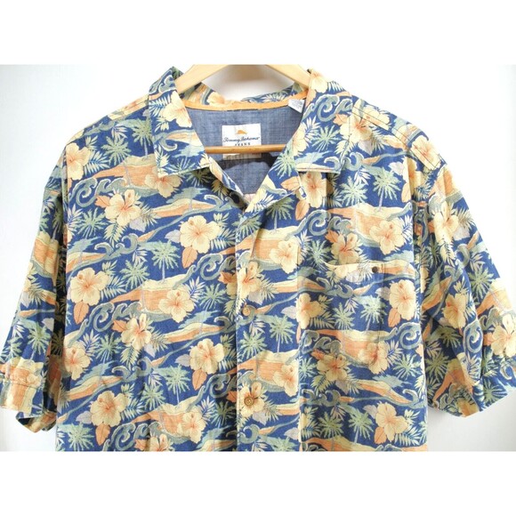 Tommy Bahama‎ Jeans Hawaiian Shirt 2XL Retro Cotton Tencel Island crafted - Picture 2 of 7